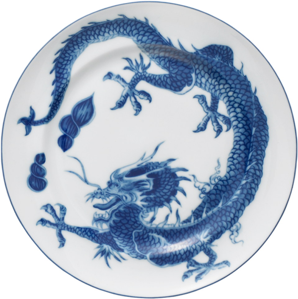 Blue Dragon Dinner Plate - Mottahedeh Blue Dragon, HD Png Download - Transparent PNG Free Download
