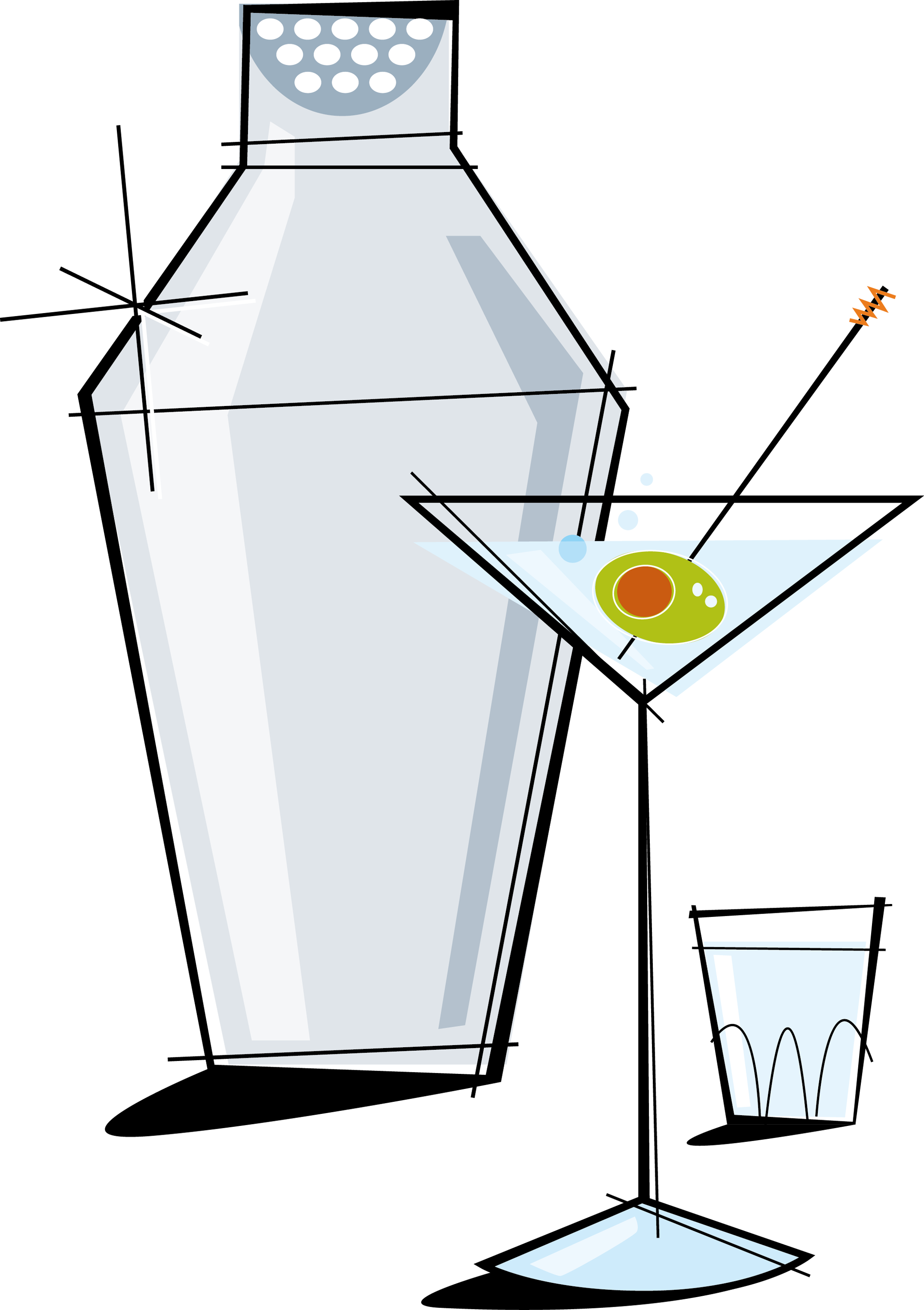 Jazz Clipart Light Music - Martini Glass With Shaker Clipart, HD Png Download - Dinner Transparent PNG Free Download