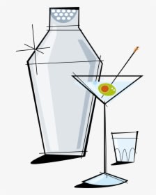 Jazz Clipart Light Music - Martini Glass With Shaker Clipart, HD Png Download - Dinner Transparent PNG Free Download