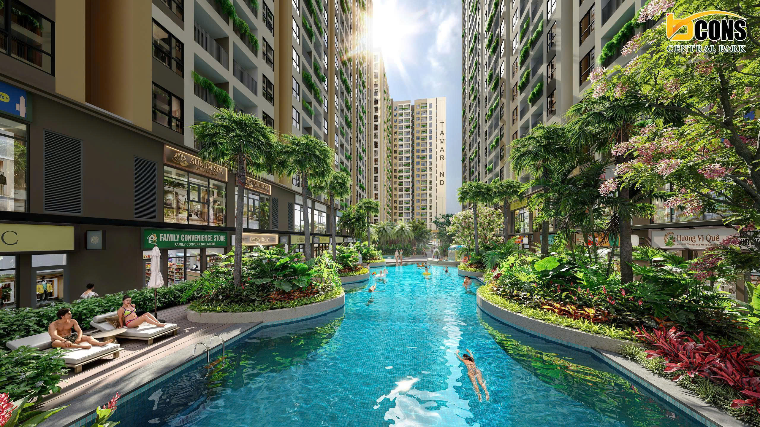 Hệ thống tiện ích nội khu Bcons Central Park