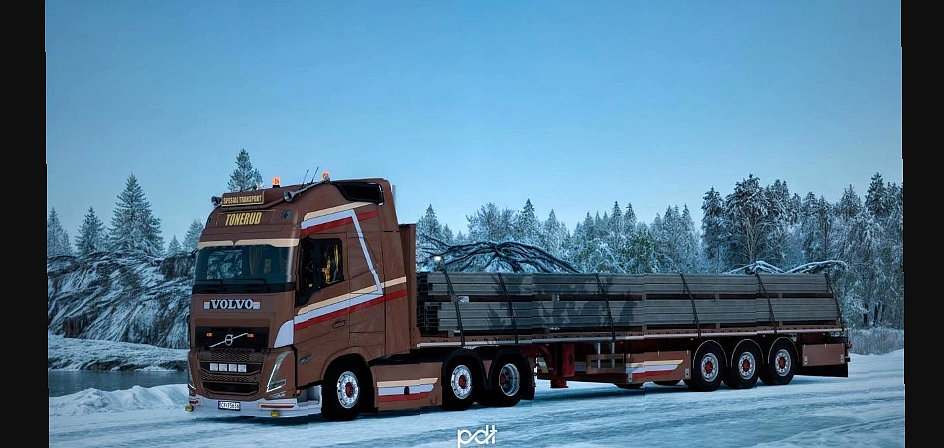 МОД Volvo FH5 Tonerud Transport   Trailer v2.0 ДЛЯ EURO TRUCK SIMULATOR 2