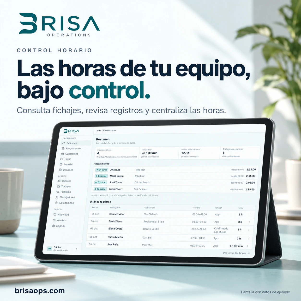 Control de horas en Brisa