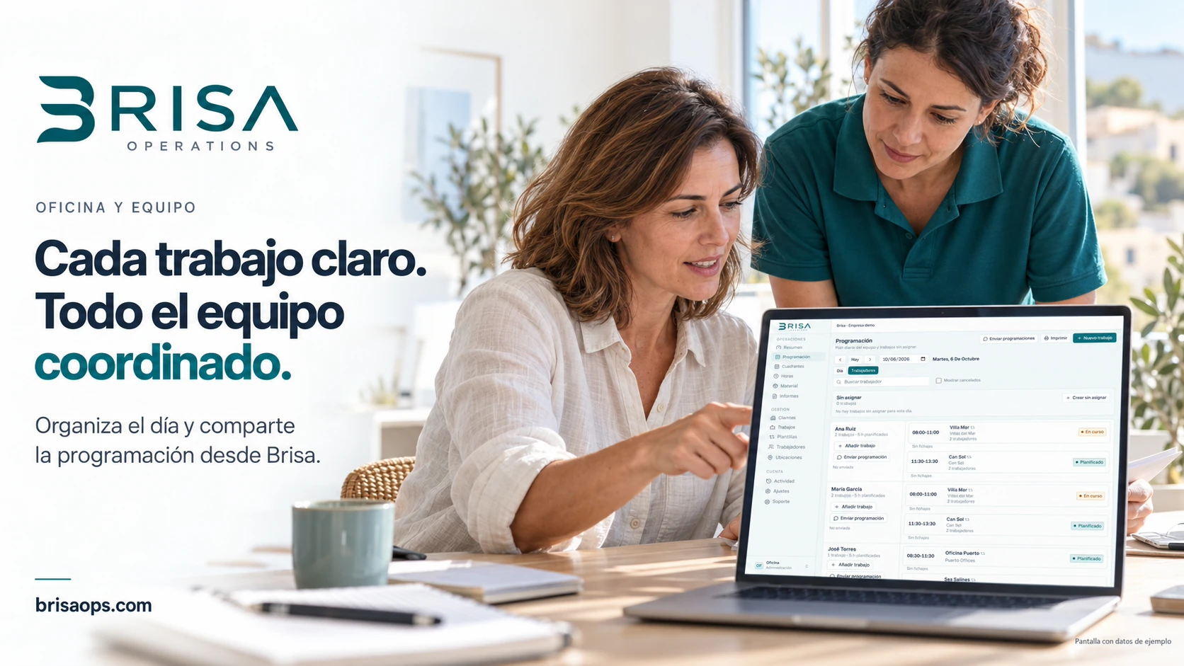 La oficina y el equipo de Brisa