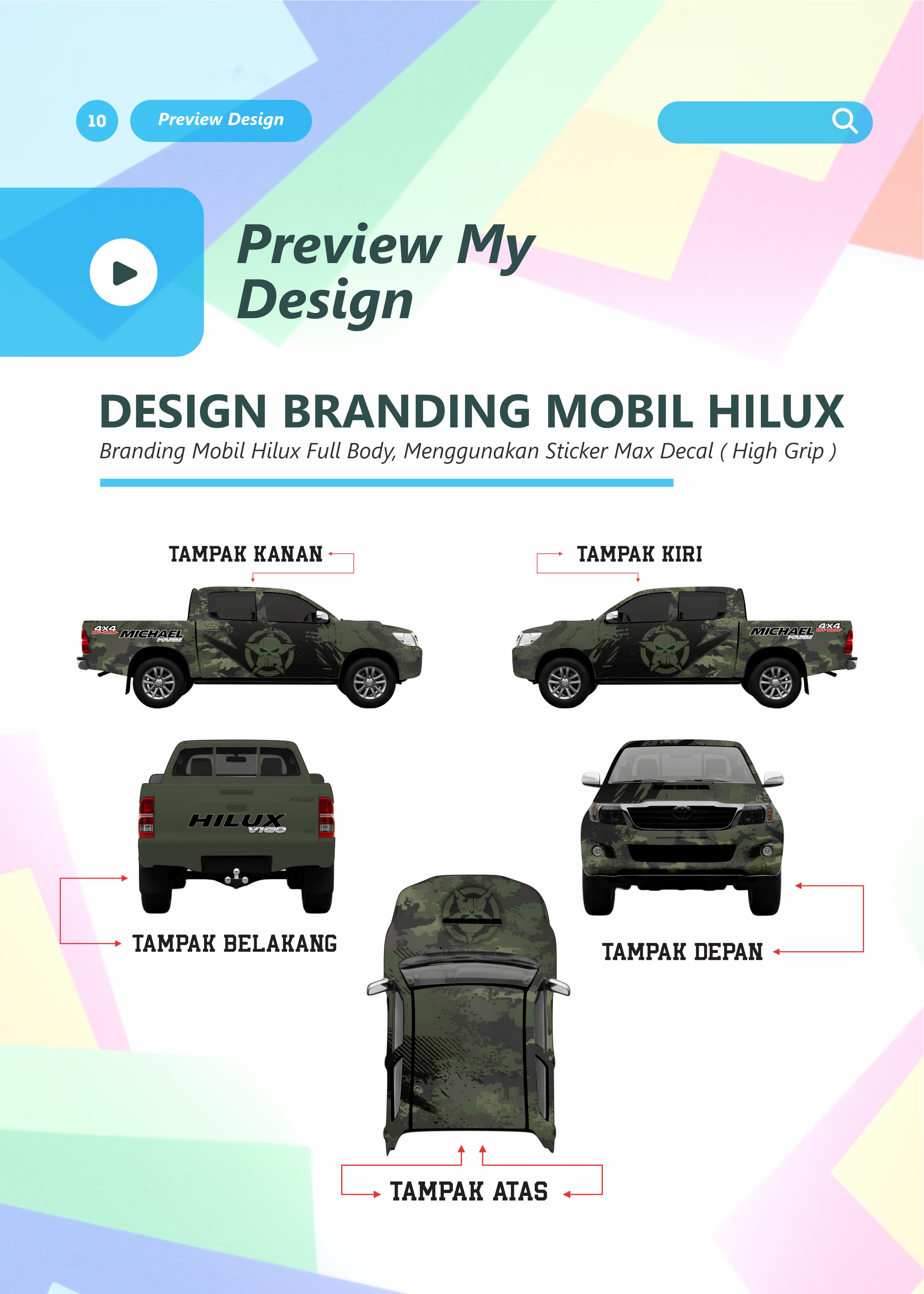 Design Branding Mobil Hilux