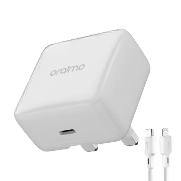 oraimo PowerCube 20 Chic 20W GaN Wall Charger Kit with Type-C to Lightning Cable