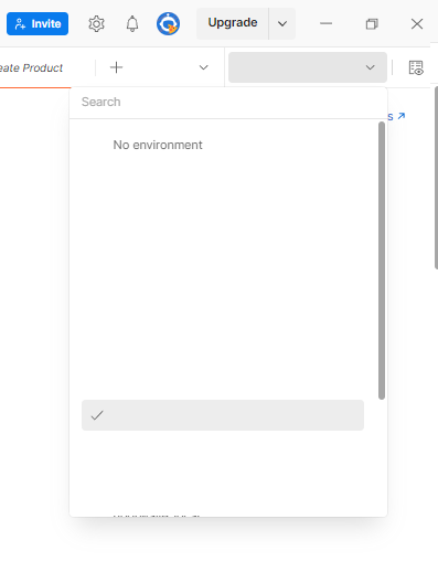 Postman Environment Setting Menu