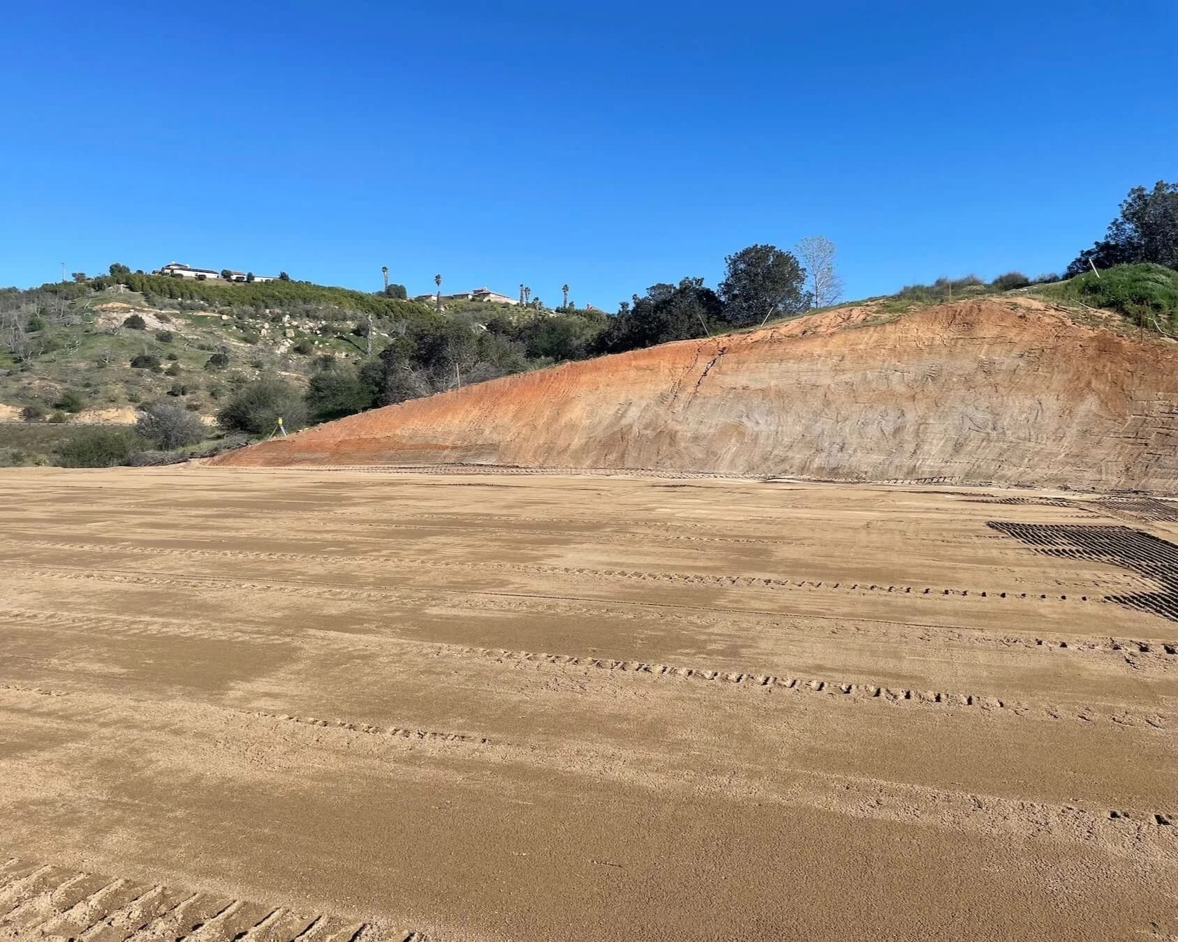 Graded and leveled site after dirt work