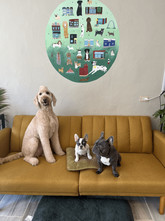 A trio of happy customers