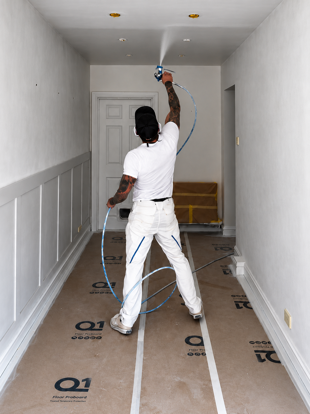 Spraying walls and ceilings in Lymm