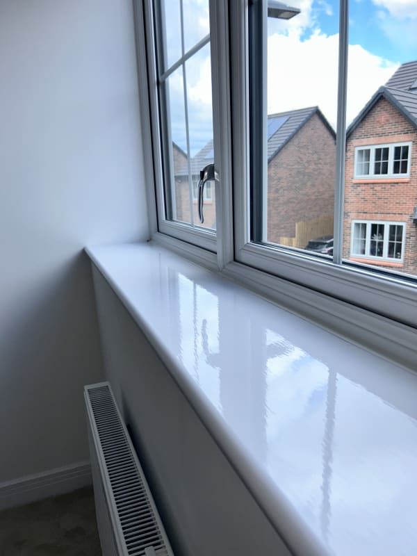 High gloss window sill — mirror finish