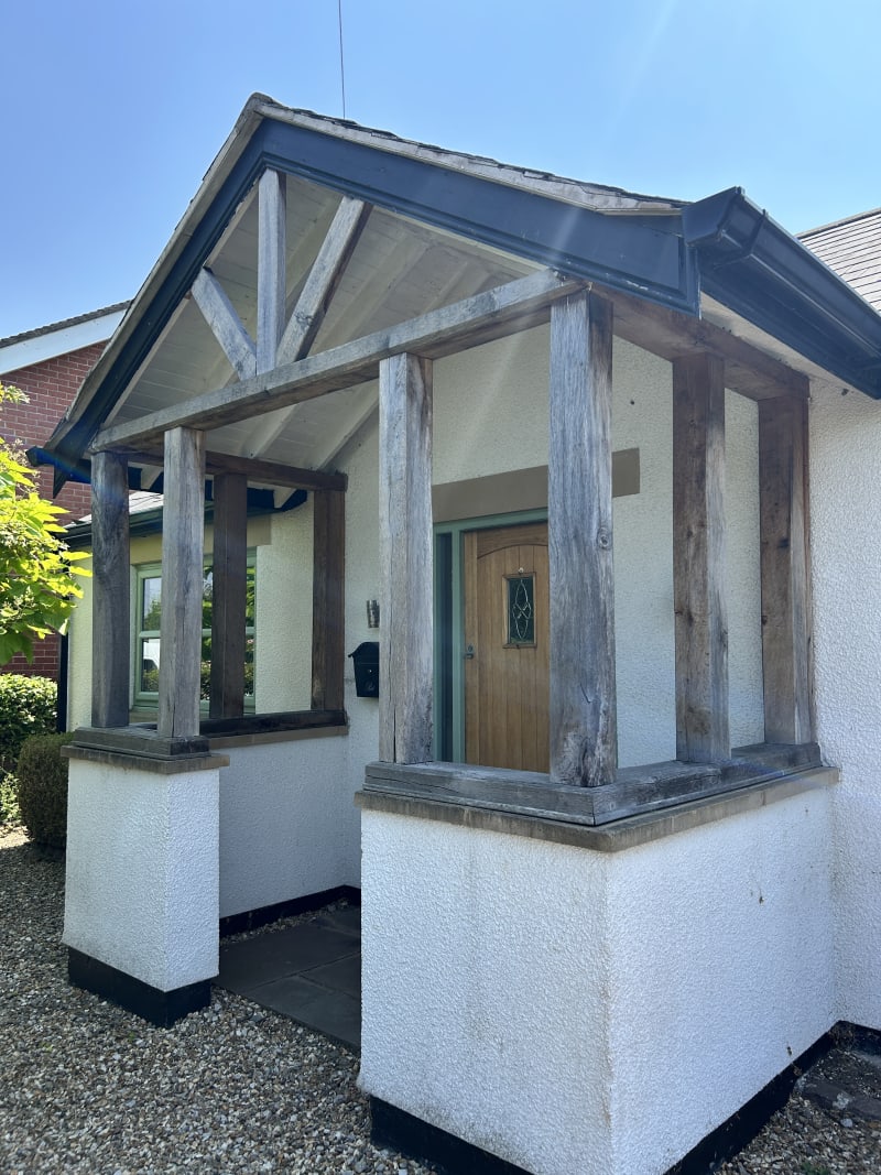 Porch before redecoration &mdash; bungalow, Grappenhall, Warrington