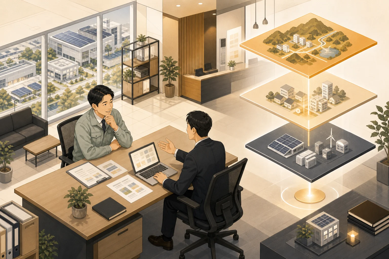 愛媛県の事業者向け省エネ補助金の全体像を示すイラスト