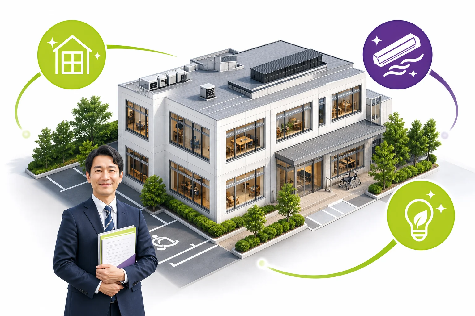 2026年法人施設向け窓補助金制度の全体像を示す俯瞰図