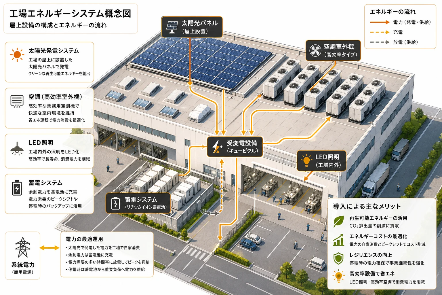 脱炭素型ビジネススタイル転換促進事業の対象設備を示す概念図