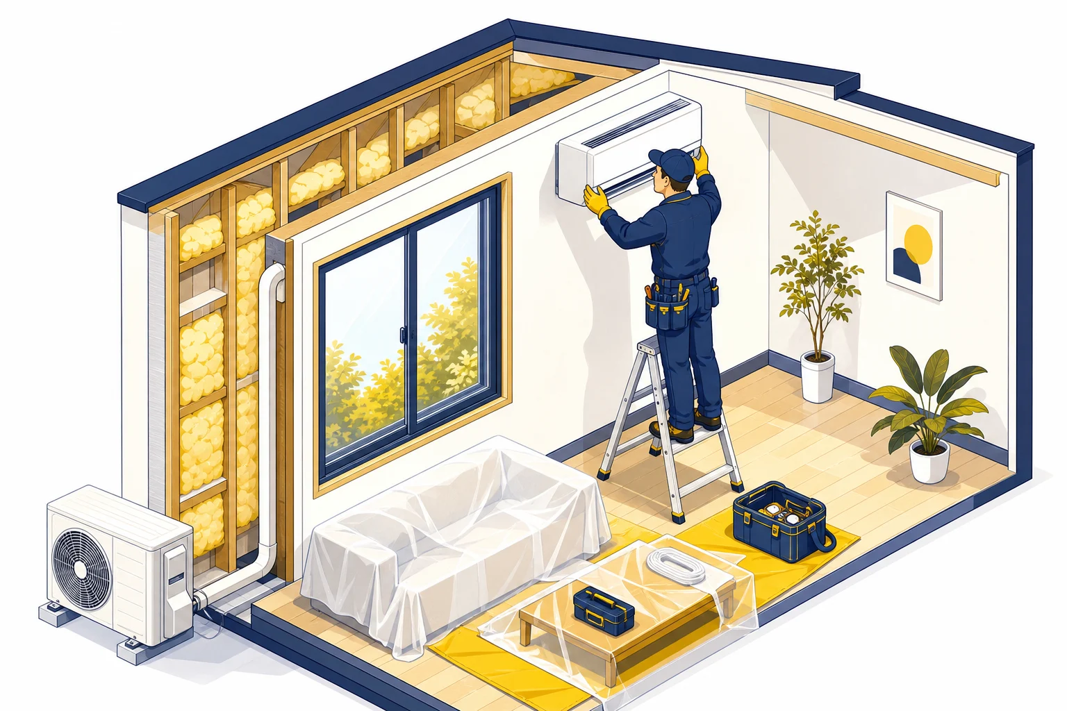 住宅省エネ事業の作業シーン