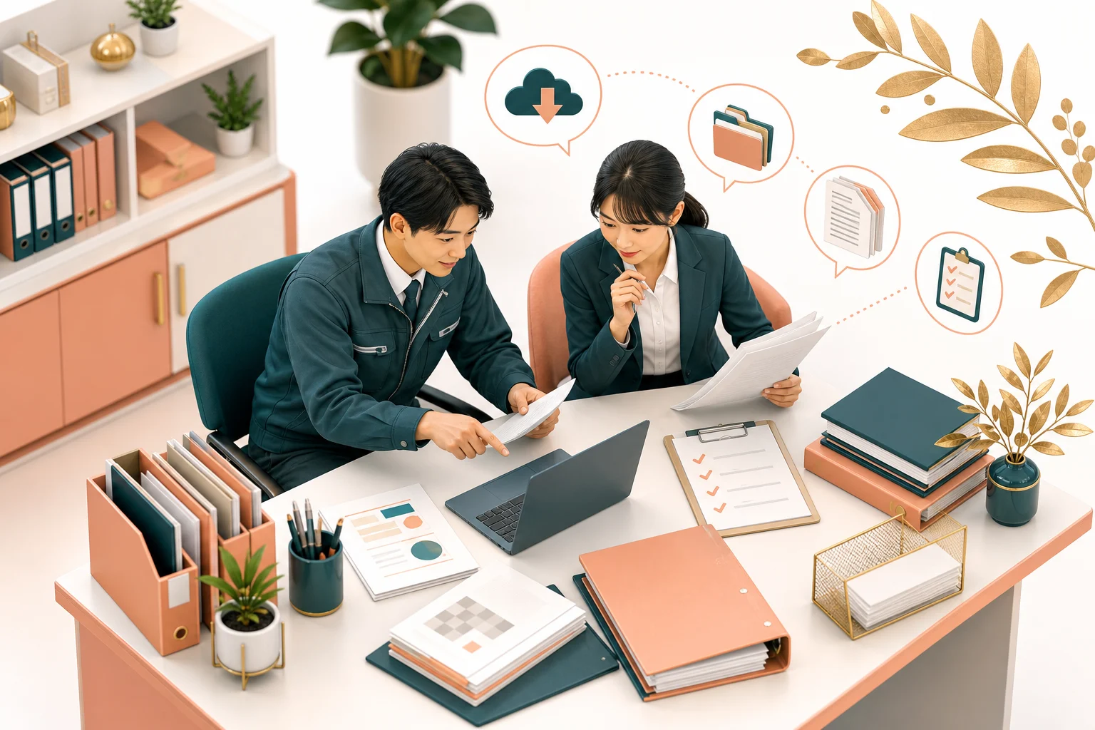 申請書類作成に取り組む実務シーン