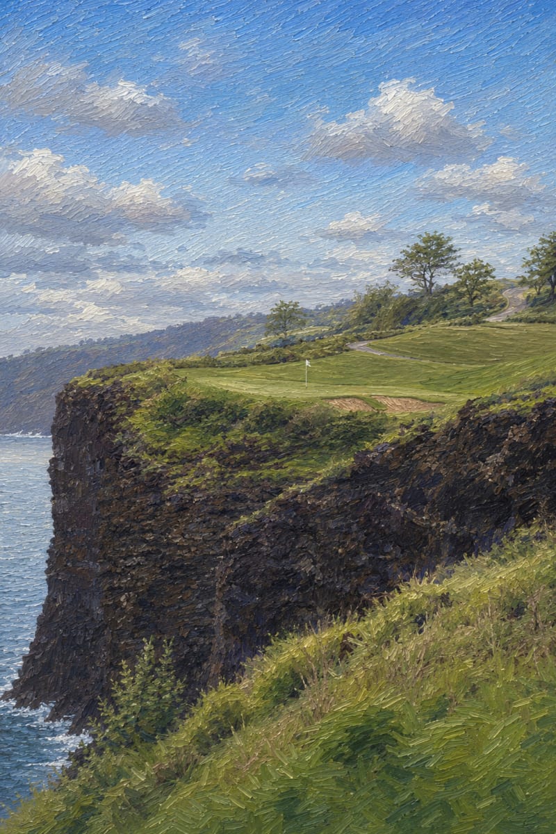 Impressionist painting-style print of Manele Lanai No. 13