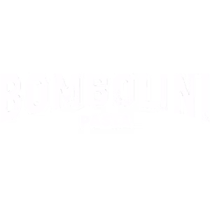 Bombolini Pasta logo rendered in white, featuring a vintage western-style font.