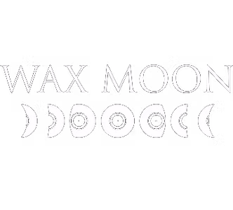 Wax Moon logo rendered in white, featuring the name above a row of moon phases.