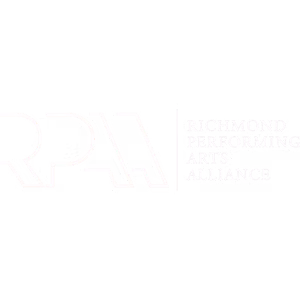 Richmond Performing Arts Alliance logo rendered in white, featuring the acronym RPAA.