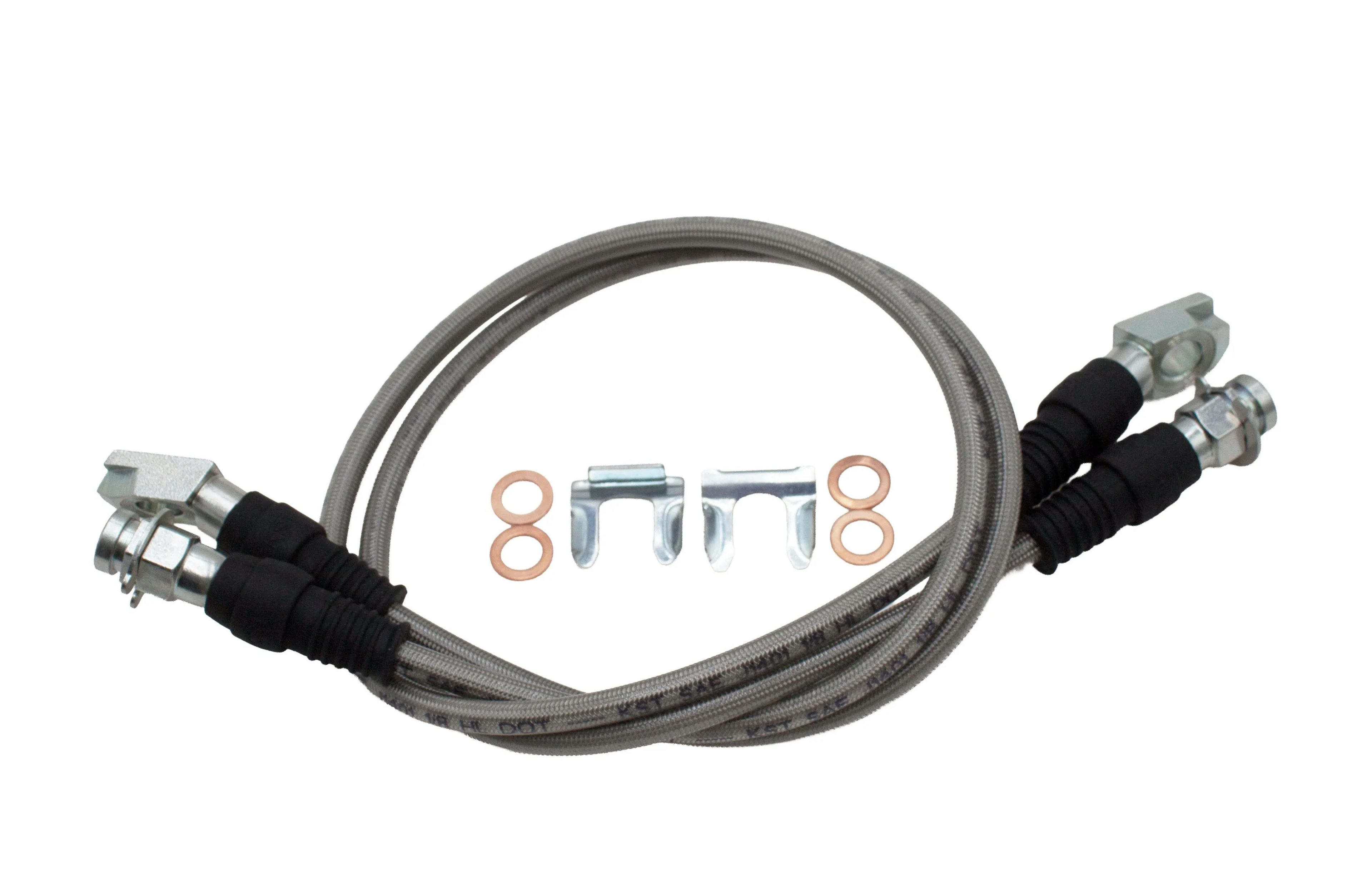 26” Steel Braided Front Brake Line Kit – Pair (with Hardware)