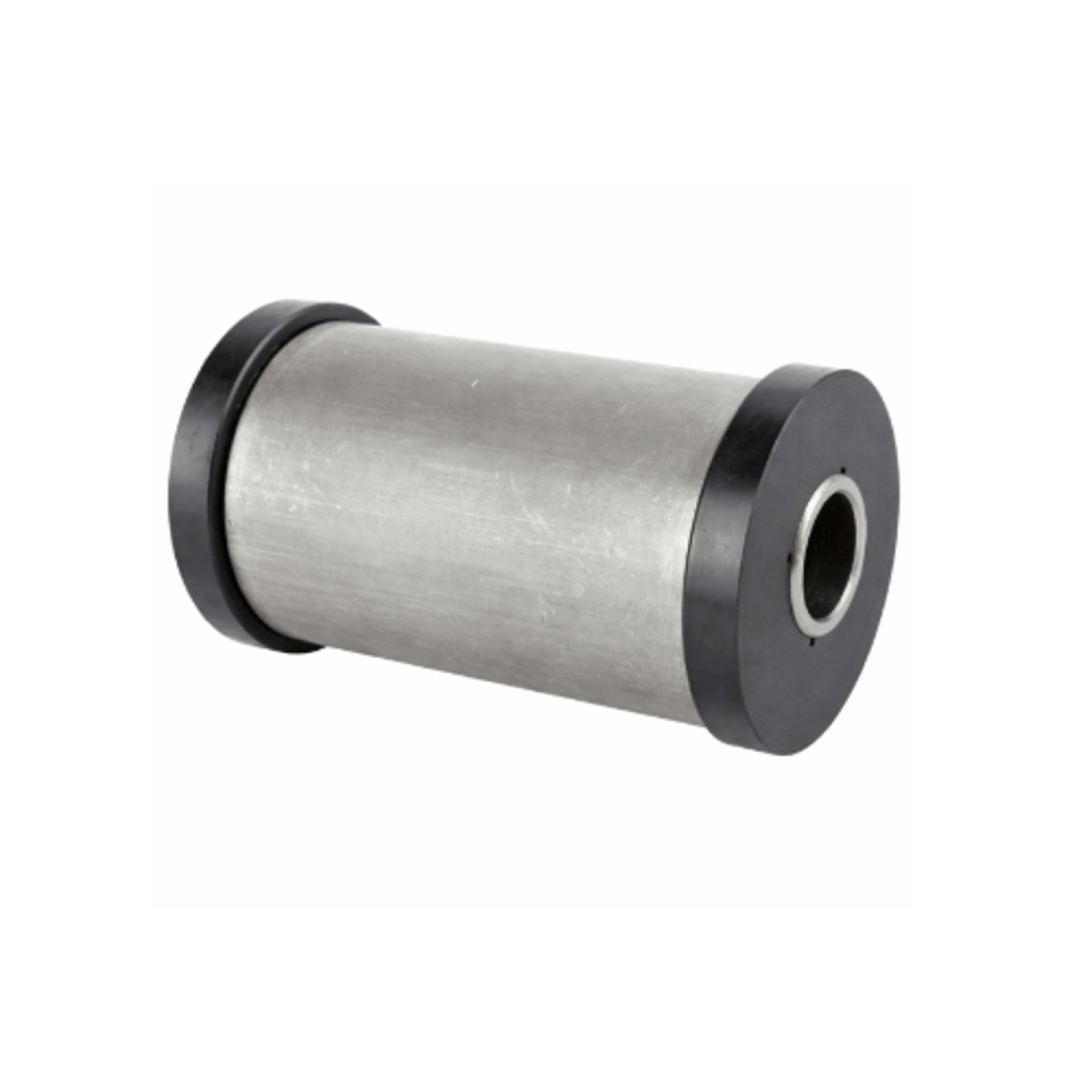 Heavy duty bushed DOM sleeve kit with polyurethane bushings shown from an angled side view for custom fabrication and motor mount applications.
