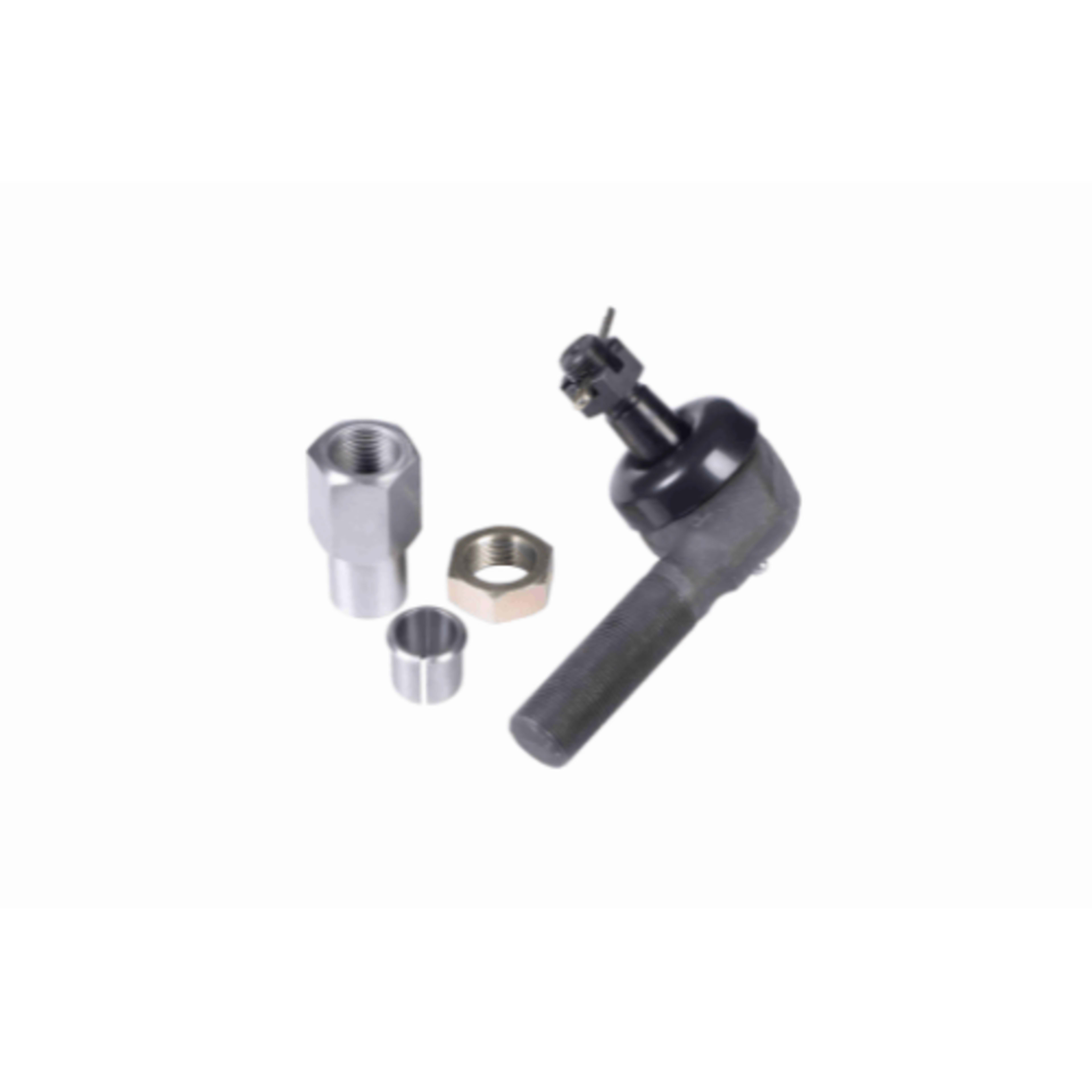 TRE offset ES23434 right hand GM 1 ton tie rod end kit with RH bung, jam nut, and slit tapered insert, made in USA.