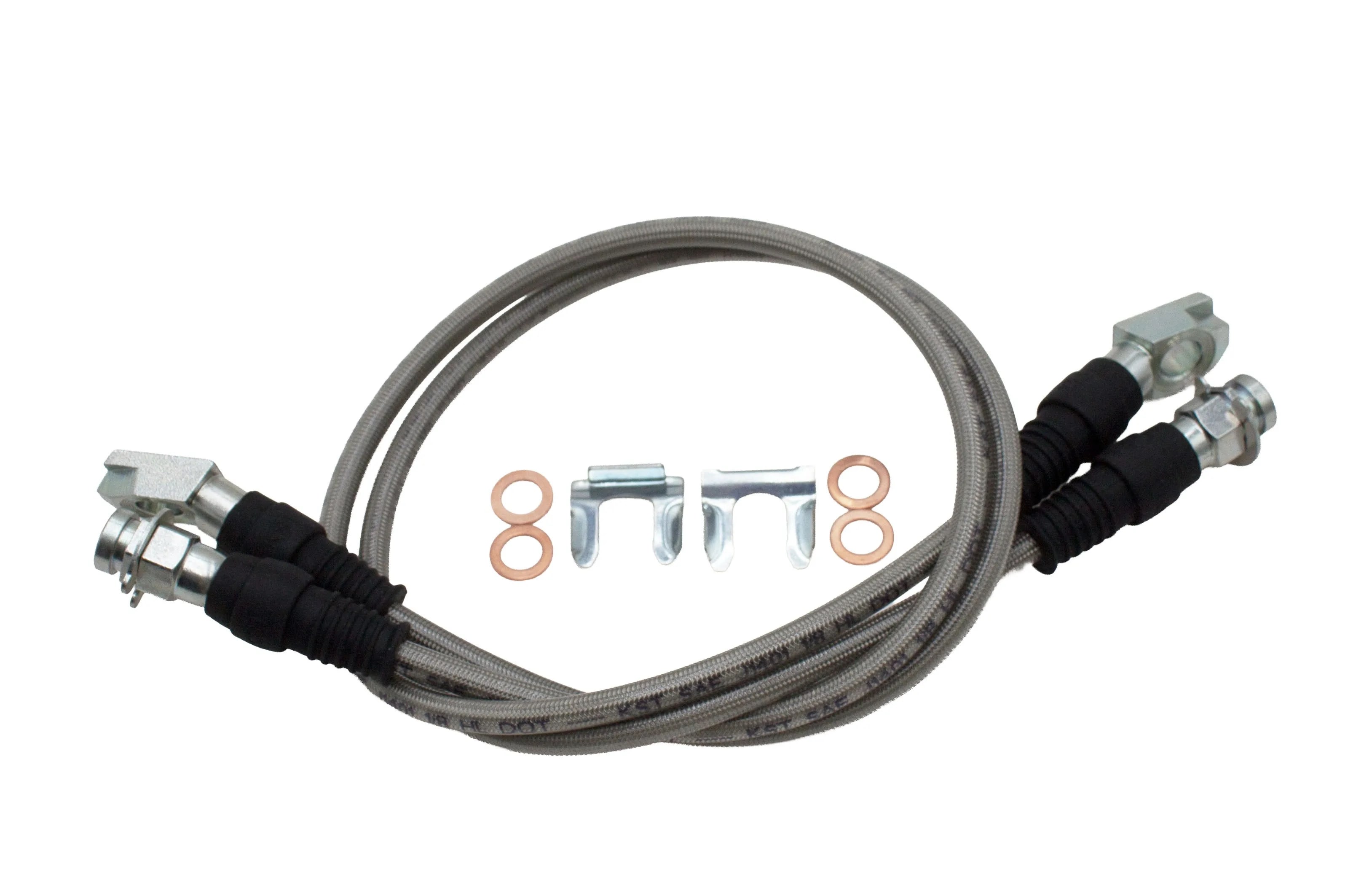 26” Steel Braided Front Brake Line Kit – Pair (with Hardware)