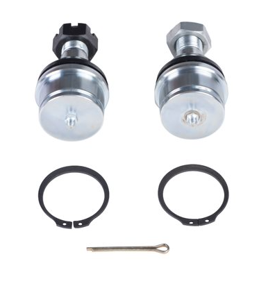 Dana 44 and GM 10 Bolt 8.5 inch ball joint set with upper and lower joints, snap rings, and cotter pin for 4x4 axle applications.