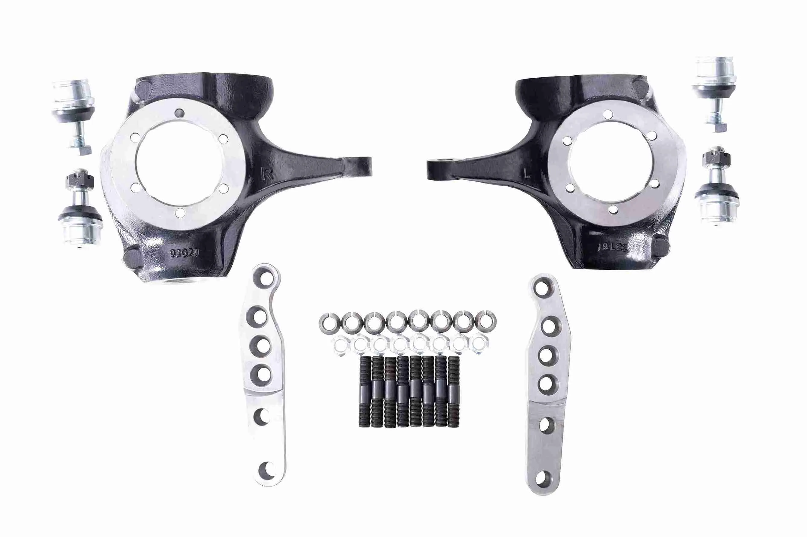 GM Chevy Jeep Dana 44 high steer arms and flat top knuckles kit with billet steering arms and heavy-duty steering hardware