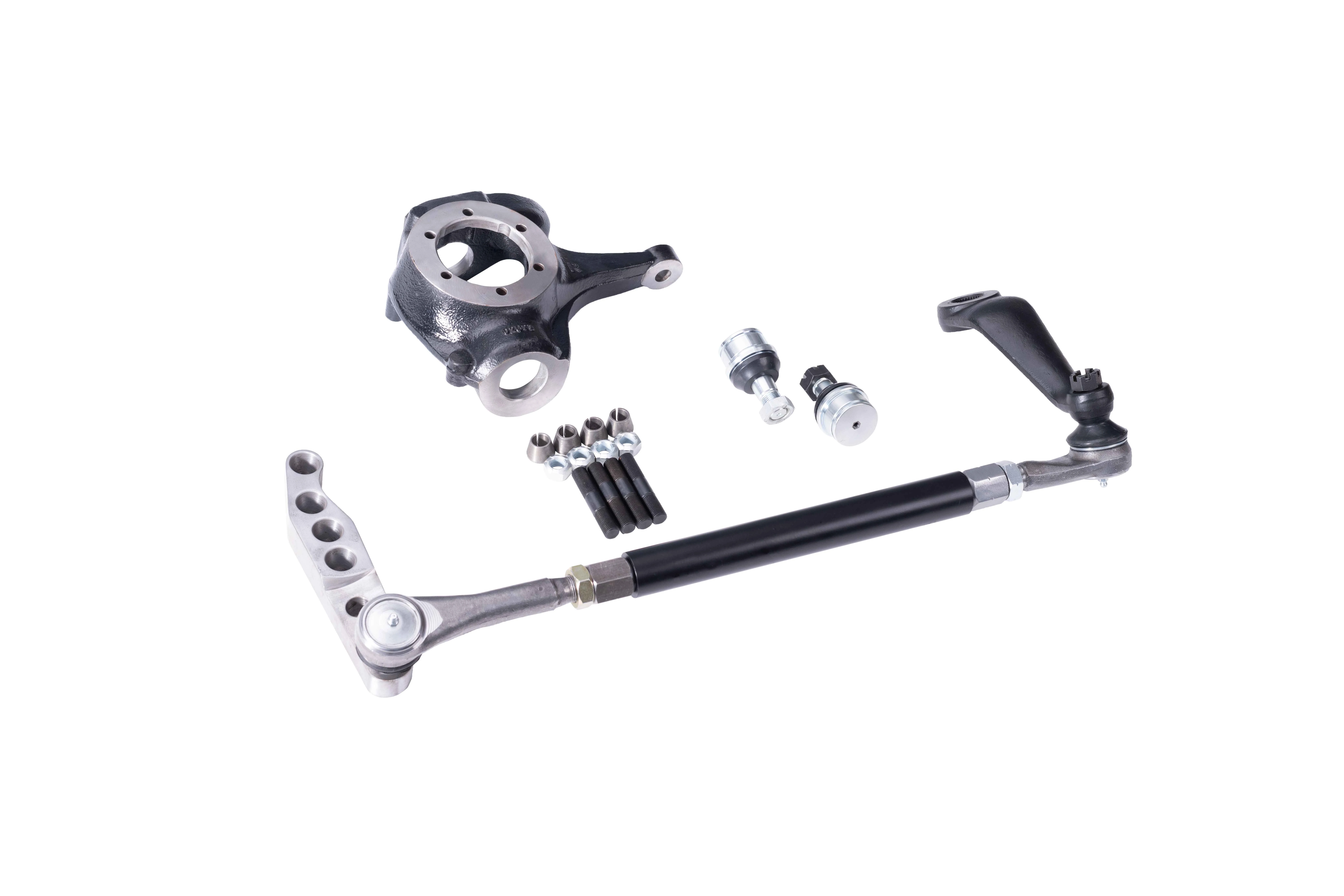GM Chevy Dana 44 crossover high steer kit with flat top knuckle DOM tubing billet steering arm and heavy-duty steering hardware