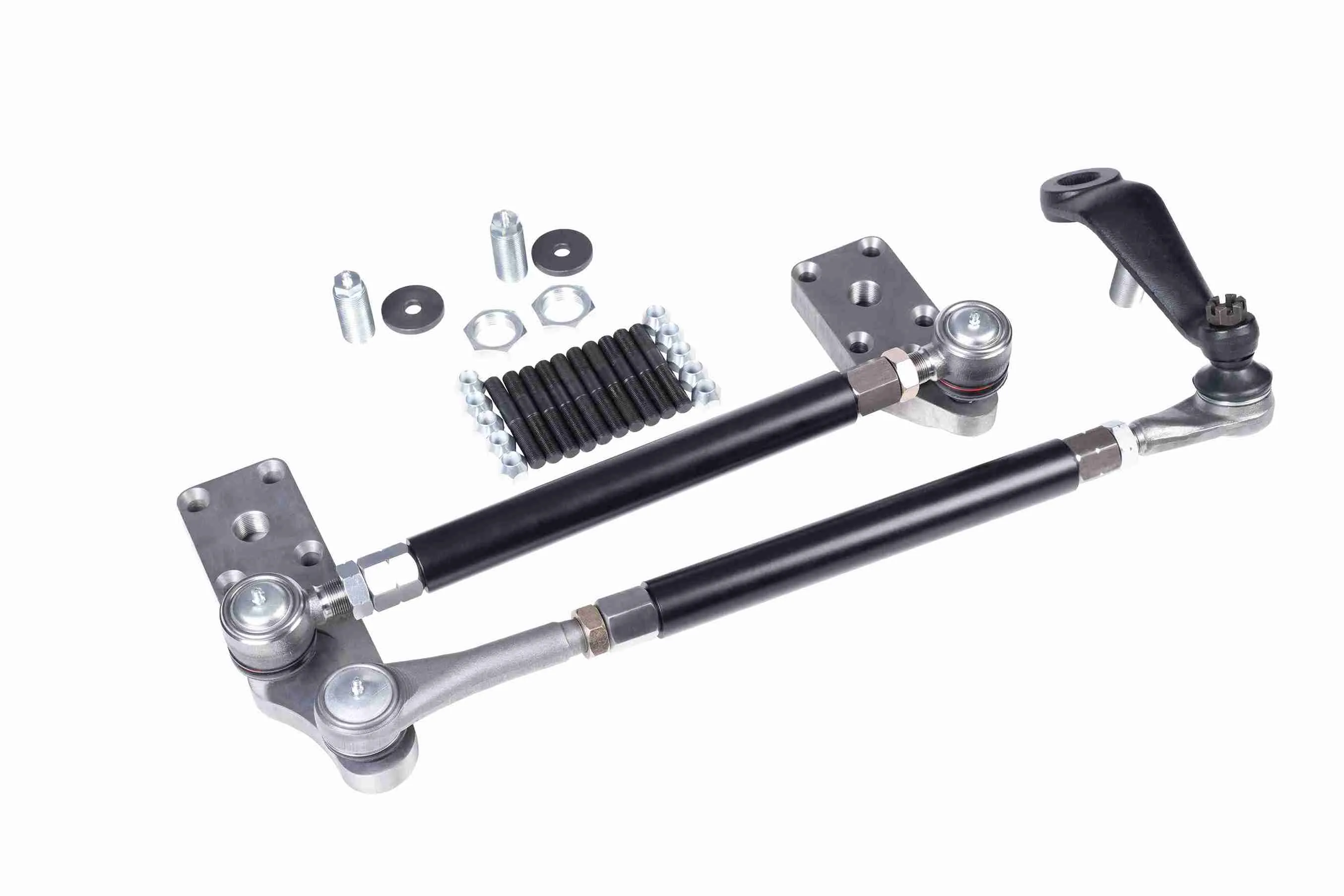 Complete Dana 60 High Steer Crossover Steering Kit with DOM Tubing, Billet High Steer Arms, Drag Link, Tie Rod Ends and Hardware for Kingpin Axles