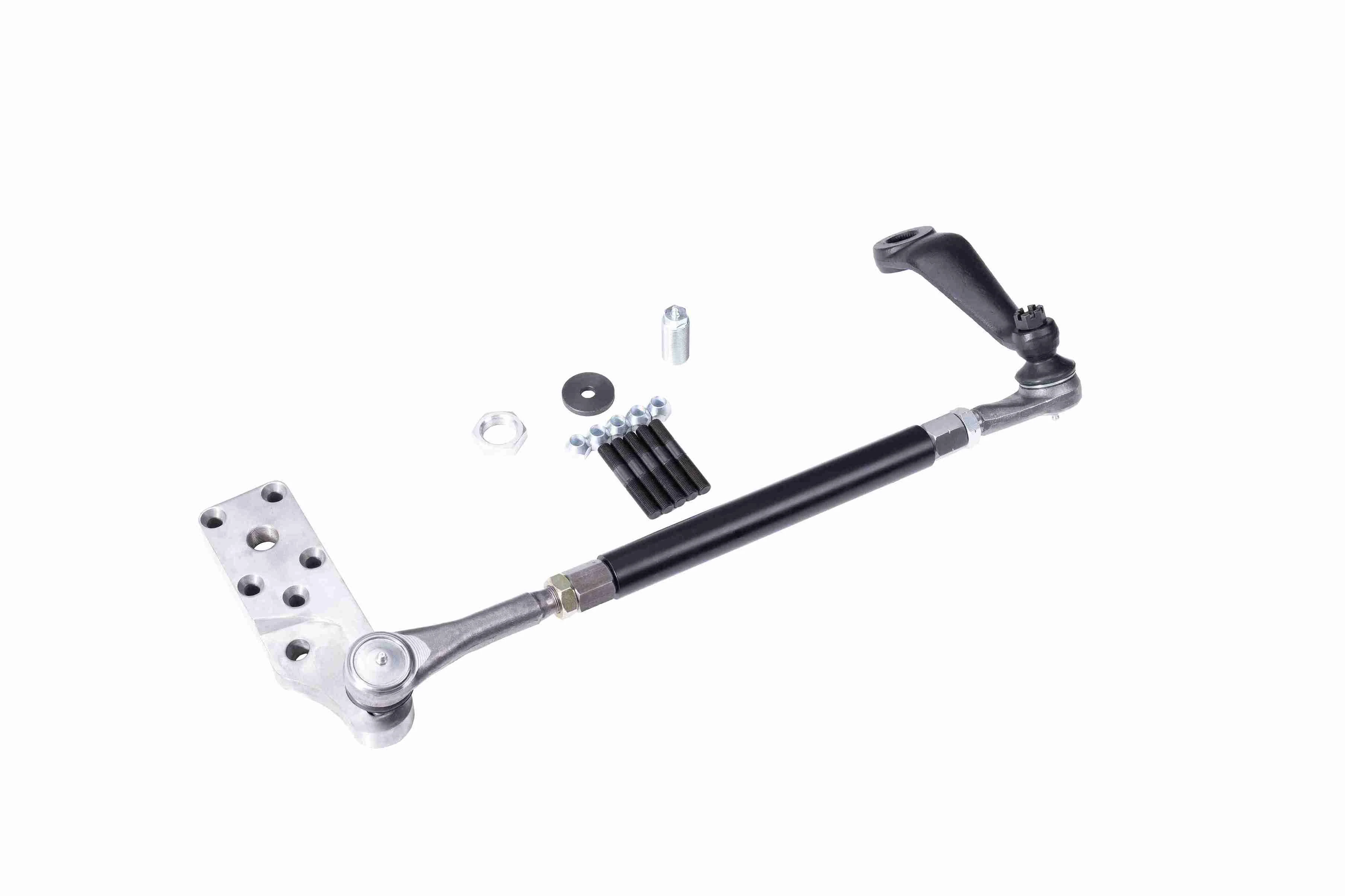 East West Off Road Dana 60 kingpin complete 1-ton crossover steering kit with billet high steer arm, DOM tubing, drag link components, and mounting hardware