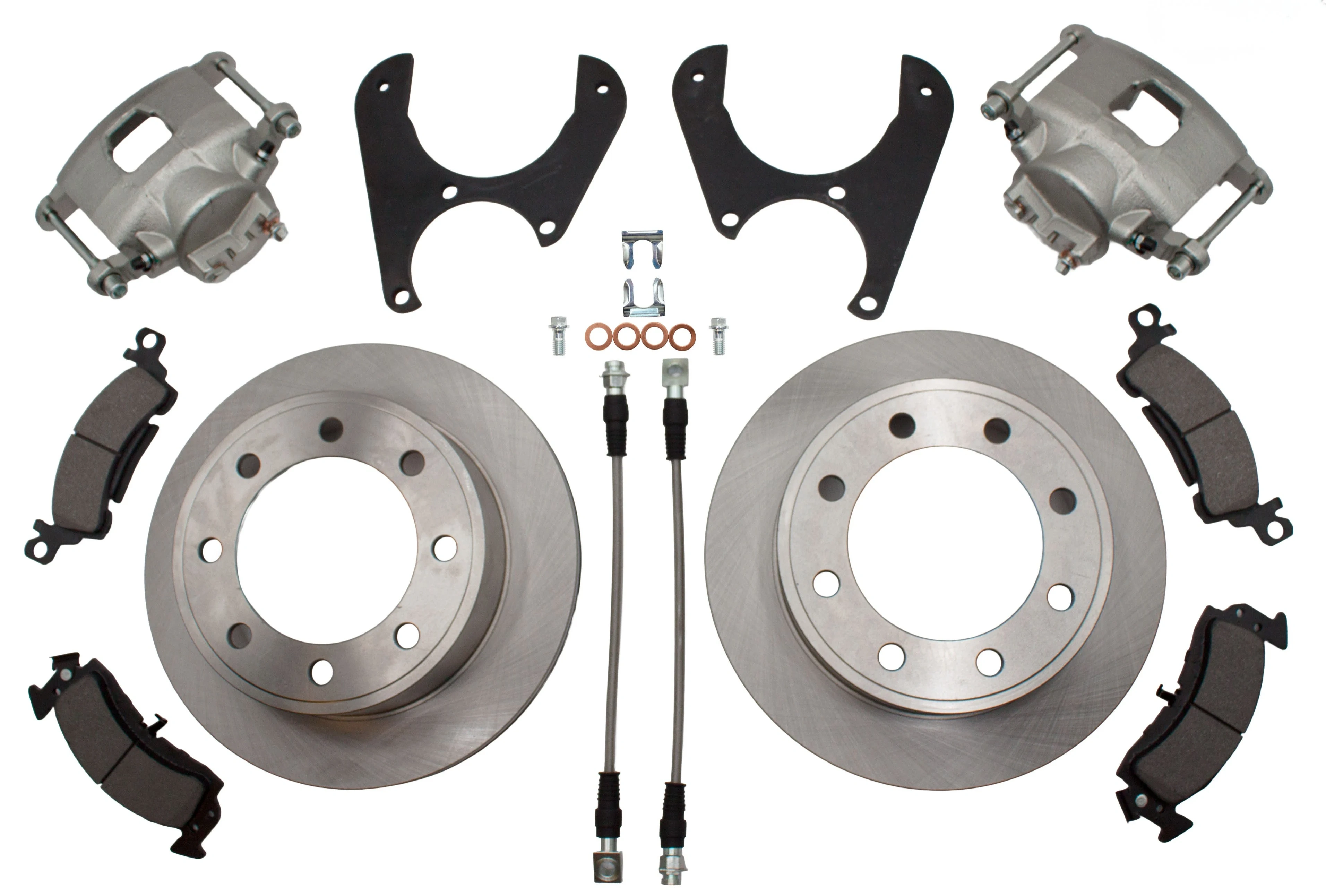 Sterling SRW disc brake conversion kit for 1984-1997 Ford rear axle with rotors calipers brackets drum to disc upgrade