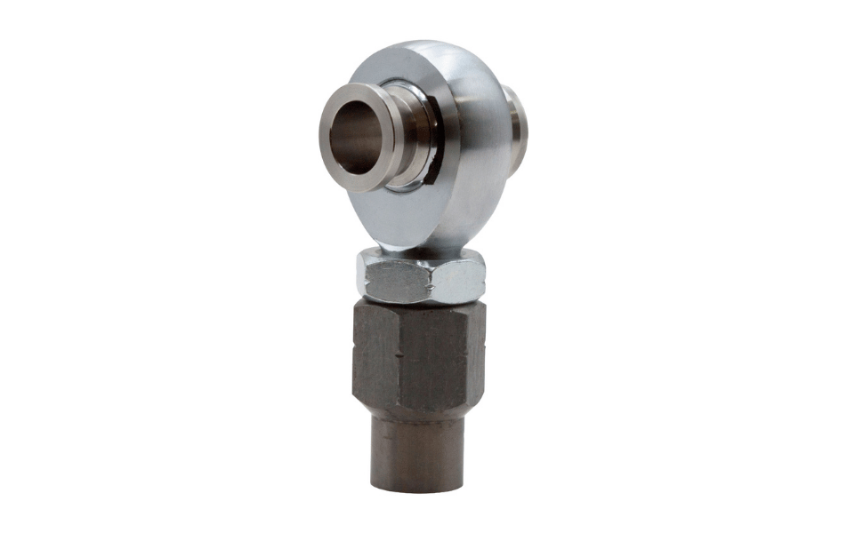 East West Off Road 7/8 inch chromoly heim joint with stainless misalignment spacers, jam nut and weld-in tube adapter