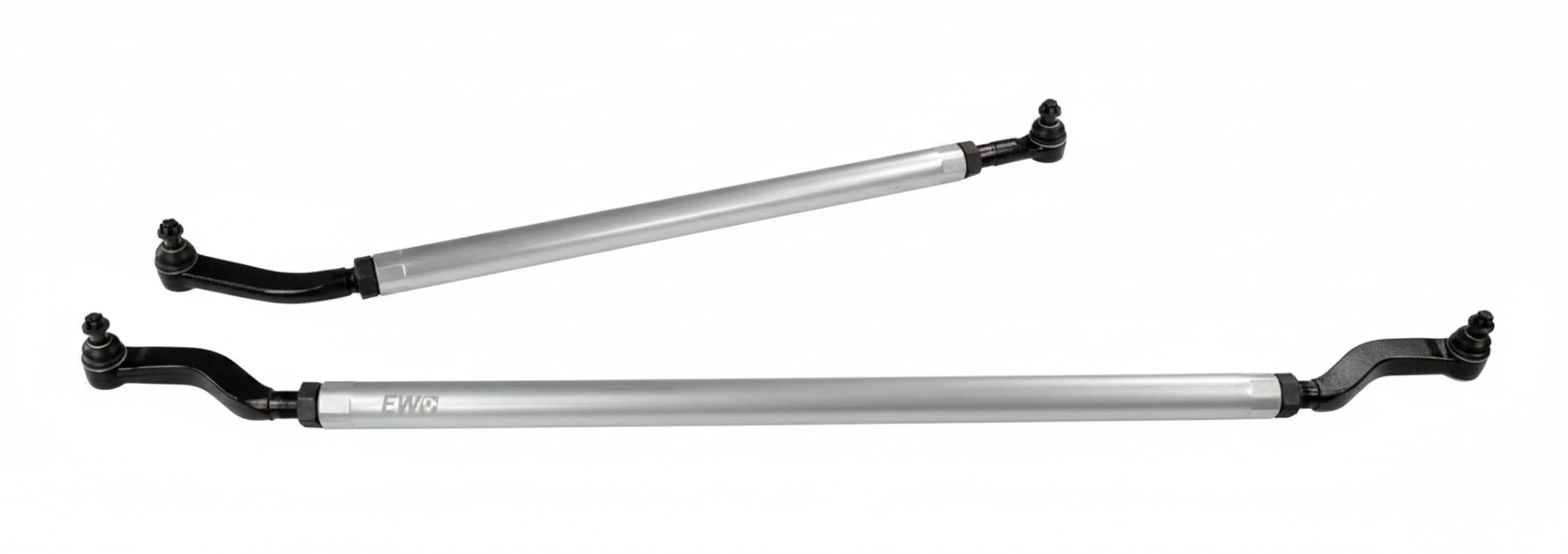 Jeep JK 2.5 ton 7075 aluminum tie rod and drag link kit shown assembled in the under-the-knuckle configuration