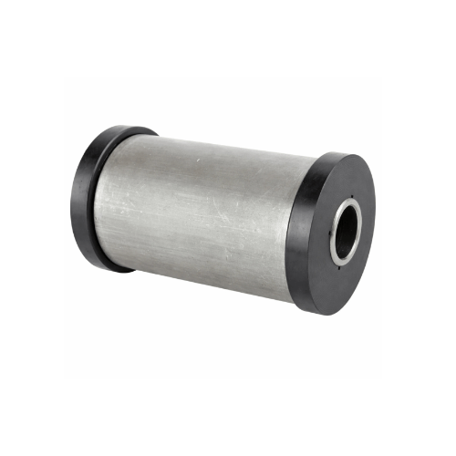 Heavy duty bushed DOM sleeve kit with polyurethane bushings shown from an angled side view for custom fabrication and motor mount applications.