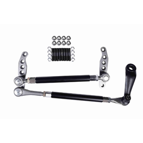 Dana 44 high steer crossover steering kit with billet steering arms, DOM tubing, and heavy-duty steering hardware for off-road builds