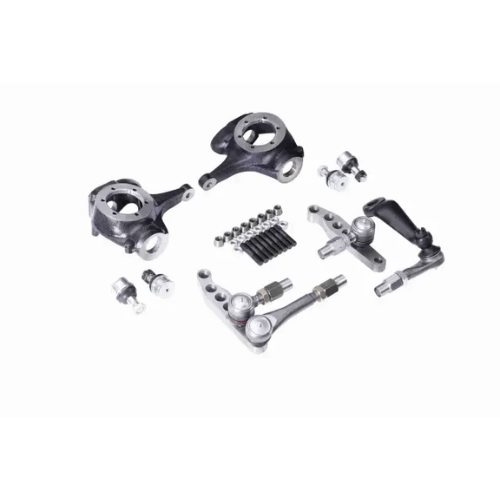 GM Chevy Jeep Dana 44 complete 1-ton crossover high steer kit with knuckles and heavy-duty steering components, without DOM tubes