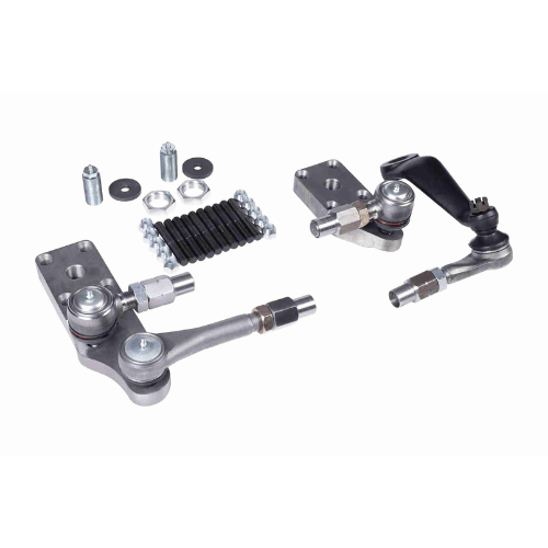 Dana 60 high steer crossover steering kit for Kingpin axles with billet high steer arms, drag links, tie rod ends, and mounting hardware made in USA