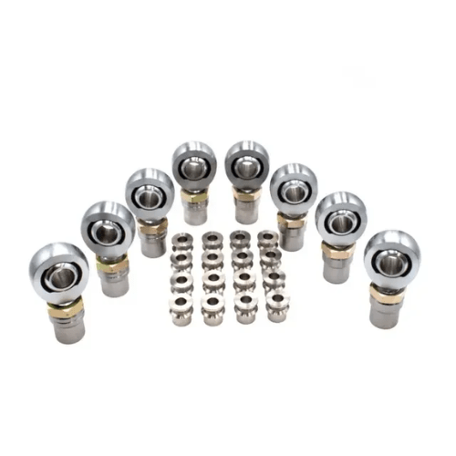1-1/4" x 12 Chromoly Heim Joints Set of 8 with Tube Adapters and Jam Nuts for 4-Link Suspension Systems