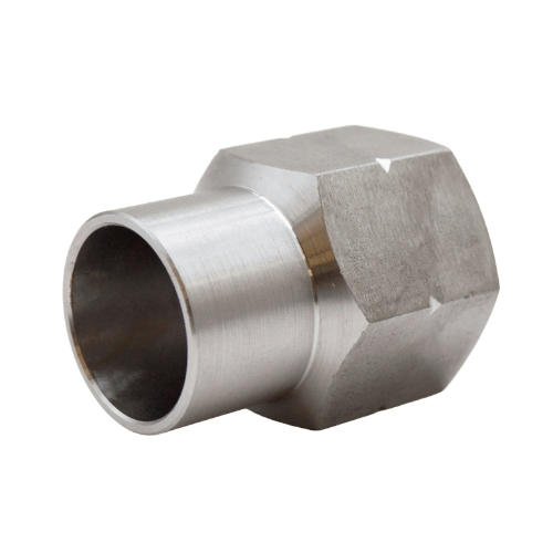 East West Off Road 1.25 inch left hand hex head weld-in tube adapter for 1.5 inch ID DOM tubing