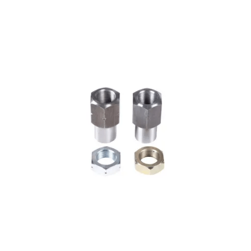 East West Off Road 7/8-18 TPI left and right hand tube adapters and jam nuts for heavy-duty off-road steering and suspension applications