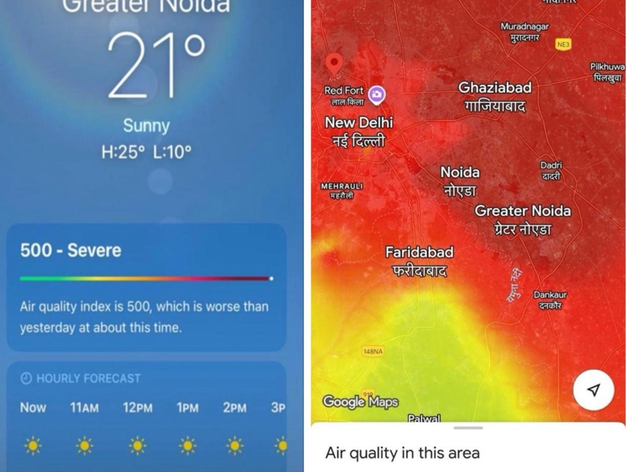 Very high AQI levels in Greater Noida and across North India Very high AQI levels in Greater Noida and across North India