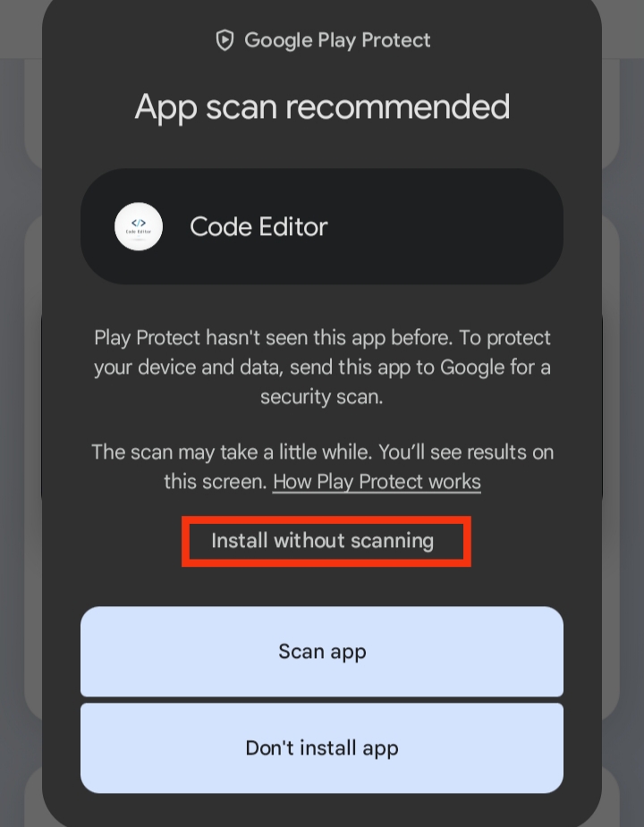 Install without scanning