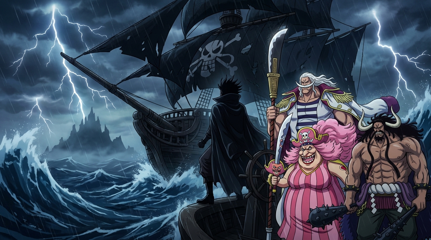 Rocks Pirates Flagship - Rocks D Xebec, Whitebeard, Big Mom, Kaido