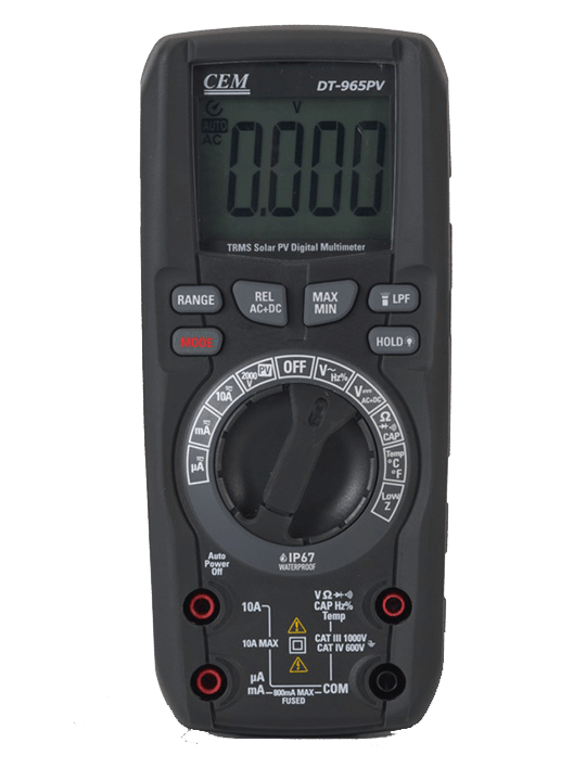 DT-965PV CATIII 1500V Solar PV Multimeter with Wireless Changing - CEM ...