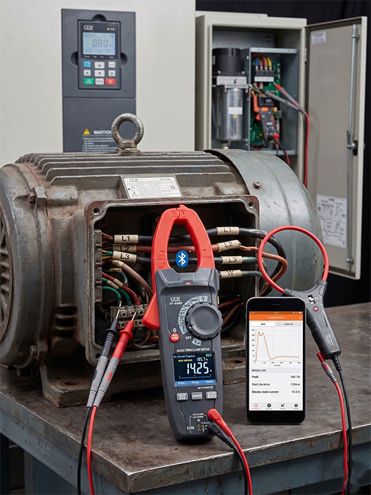 Cem Testing CEM TKCM-9382 industrial Clamp Meter True-RMS , with Flexible Probe ...