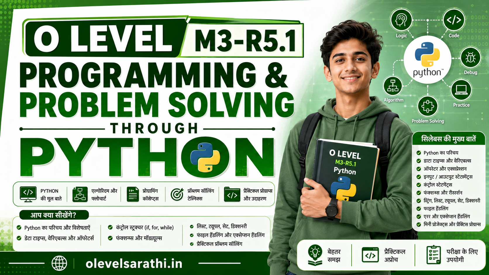 class 3: python programming(m3-r5.1) | o level python... O Level Sarathi - NIELIT O Level Preparation 2026 | Free Mock Tests & Notes