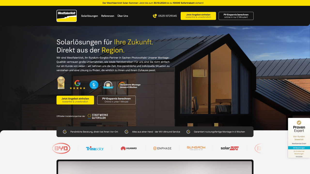 Führender Partner für PV-Anlagen in OWL